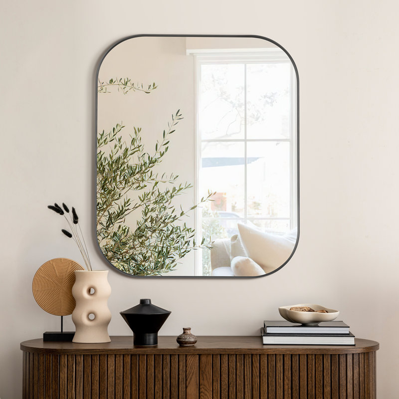 Miroir mural Trielle, Bronze industriel, 29,5 po x 36 po