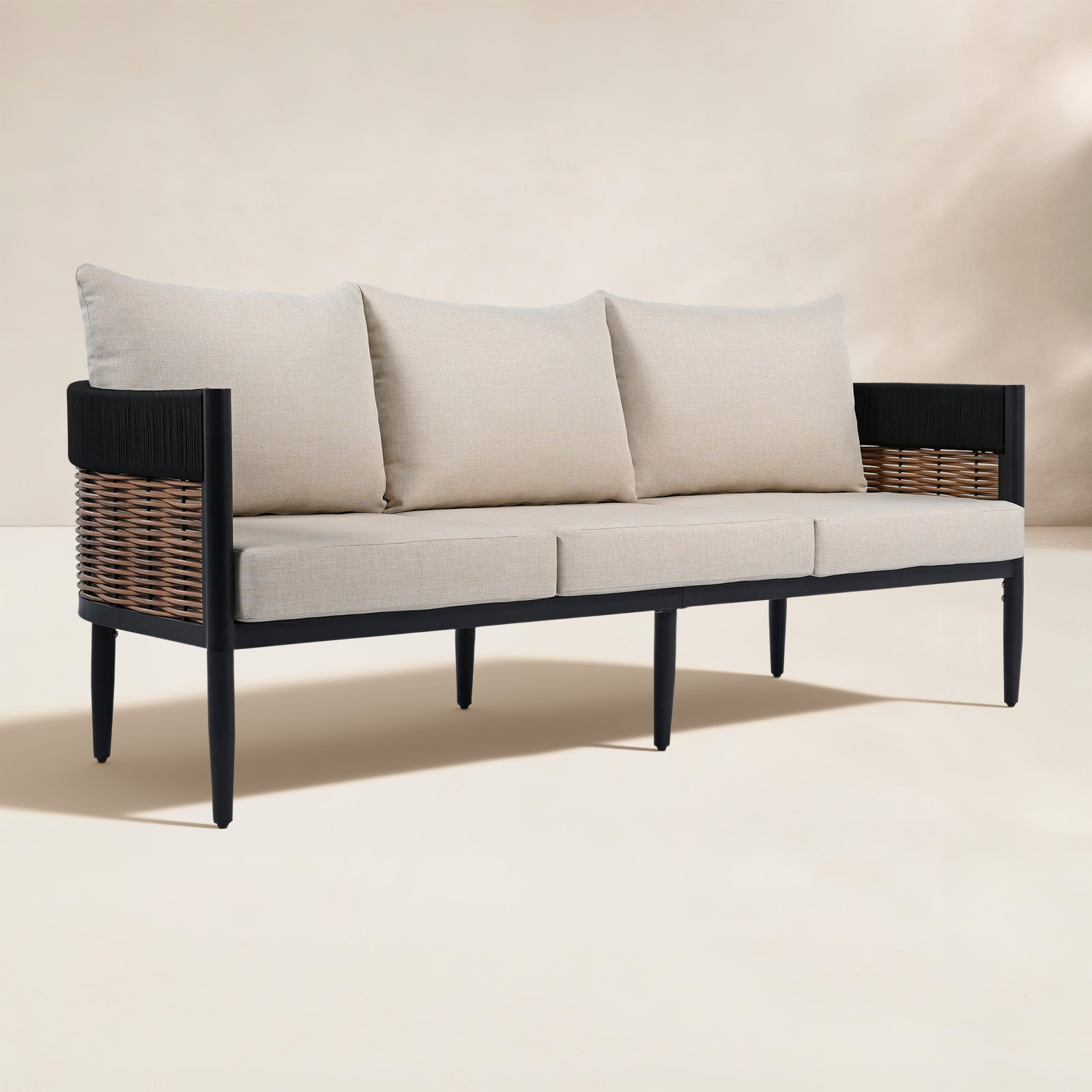 Corrente 3 Seater Sofa, Taupe