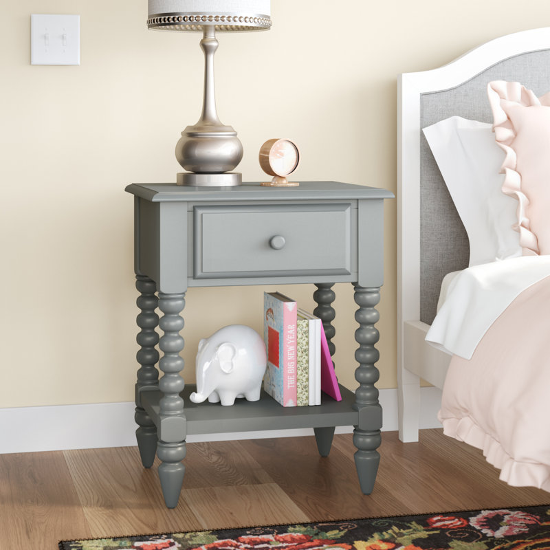 1 Drawer Nightstand, Grey