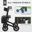 HOMCOM Rollator Walker Lightweight Mobility Walker with All-Terrain Wheels