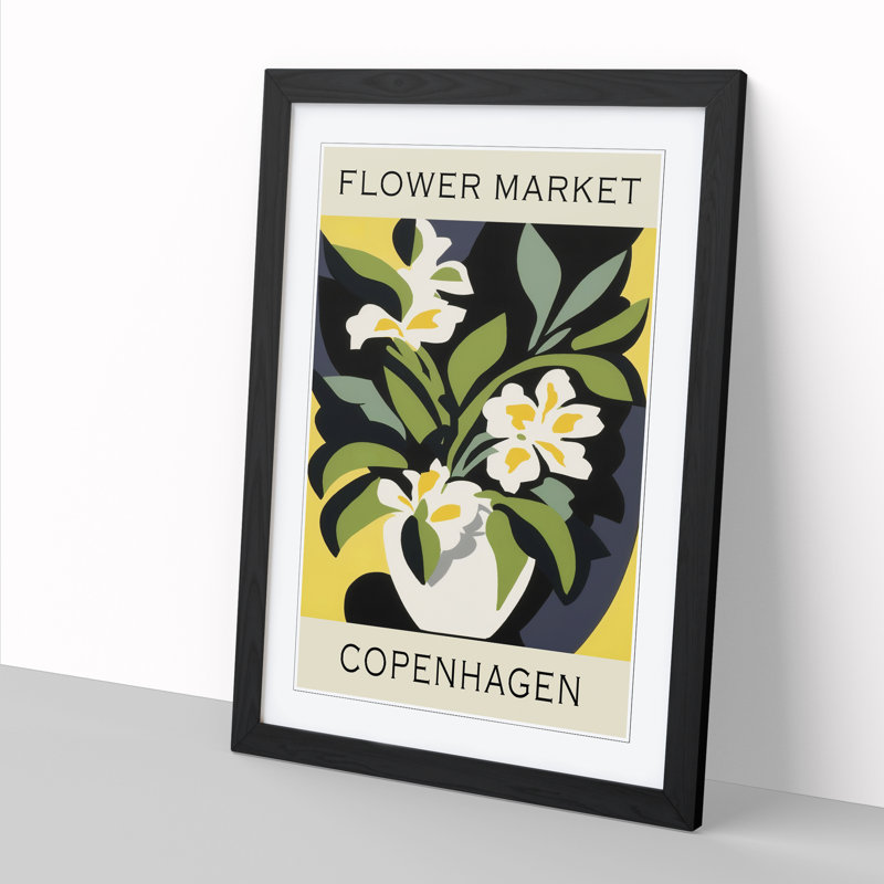 Copenhagen Flower Market Exhibition No.6 - Single Picture Frame Print on Wood, 34cm H x 25cm W x 2cm D