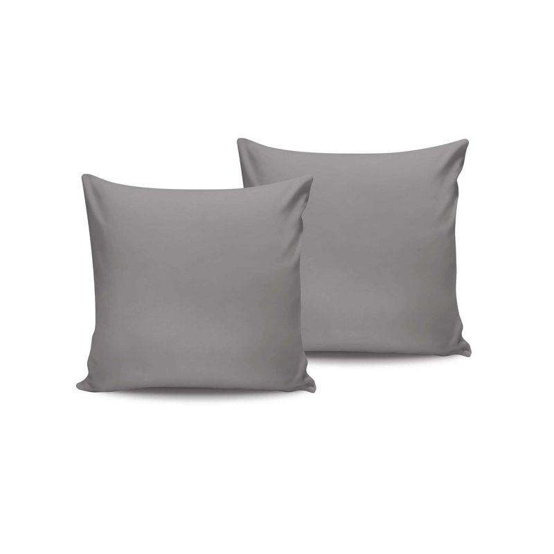 Luxurious 100% Cotton Satin Pillowcase Set (2 Pieces), Dark Grey, 31.5 x 31.5 inches | 210 Thread Count, Envelope Closure | Soft, Breathable, Machine Washable at 86°F | Perfect for a Restful Sleep Experience