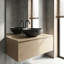 Lavabo vasque rond de luxe en marbre naturel gris foncé, lavabo vasque rond de 15,8 po, surface mate, un lavabo rond rond pour spa, finition solide-955839919