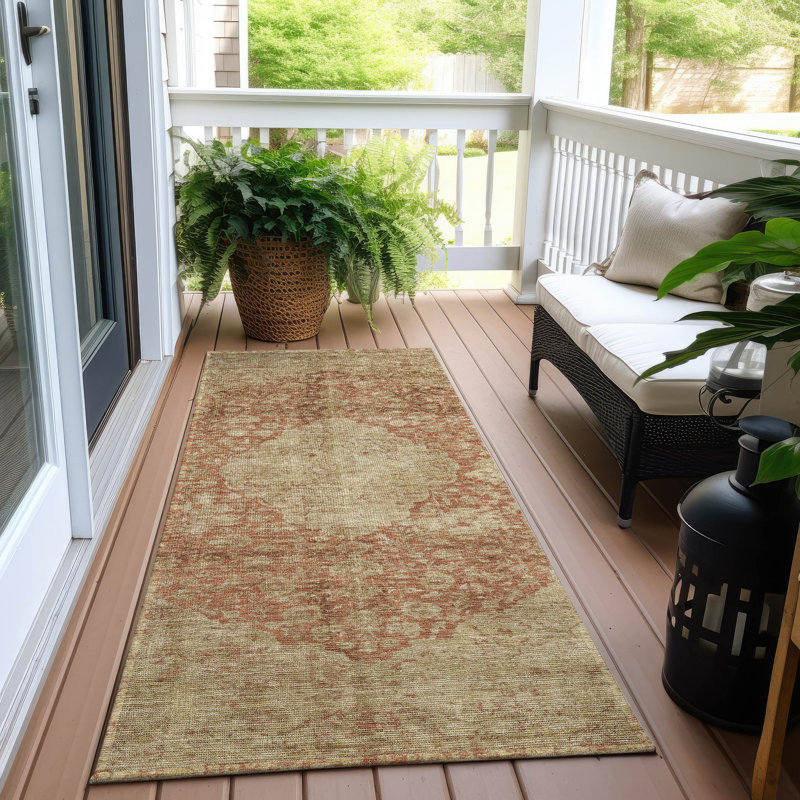 Tapis paprika intérieur / extérieur lavable à la machine Cinead ACN1657, Tapis de couloir 2 pi 3 po x 7 pi 6 po