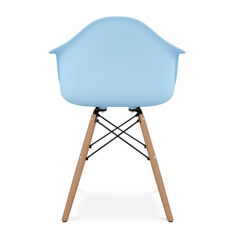 Modholic Eiffel Armchair With Wood Legs, Blue, Blue, 1