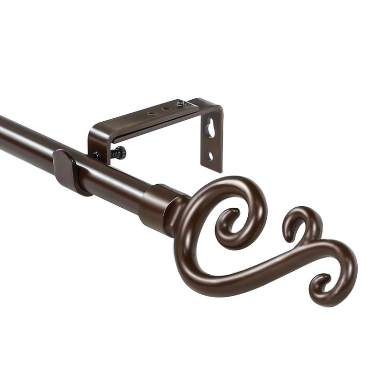 Tringle à rideau simple 0,63 po, H 1 po x l 84 po x P 1 po, Bronze