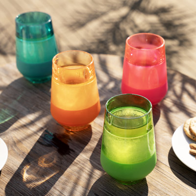 Wine FREEZE XL Cooling Cup in Assorted Vivid Colours, Set of 4