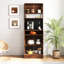 Garde-manger autoportant avec 2 portes coulissantes - Espace de comptoir pour mélangeur, buffet à noyer lourd de 76,4 lb Condiments, noyer poids du vin