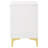 White And Gold 2-Drawer Rectangular Nightstand
