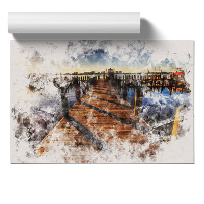 Jetty over the Lake - Unframed Painting
