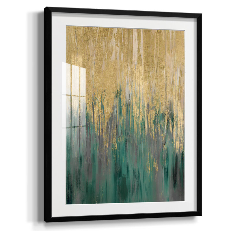 «Floating By I», reproduction encadrée, Papier avec cadre noir, Blanc