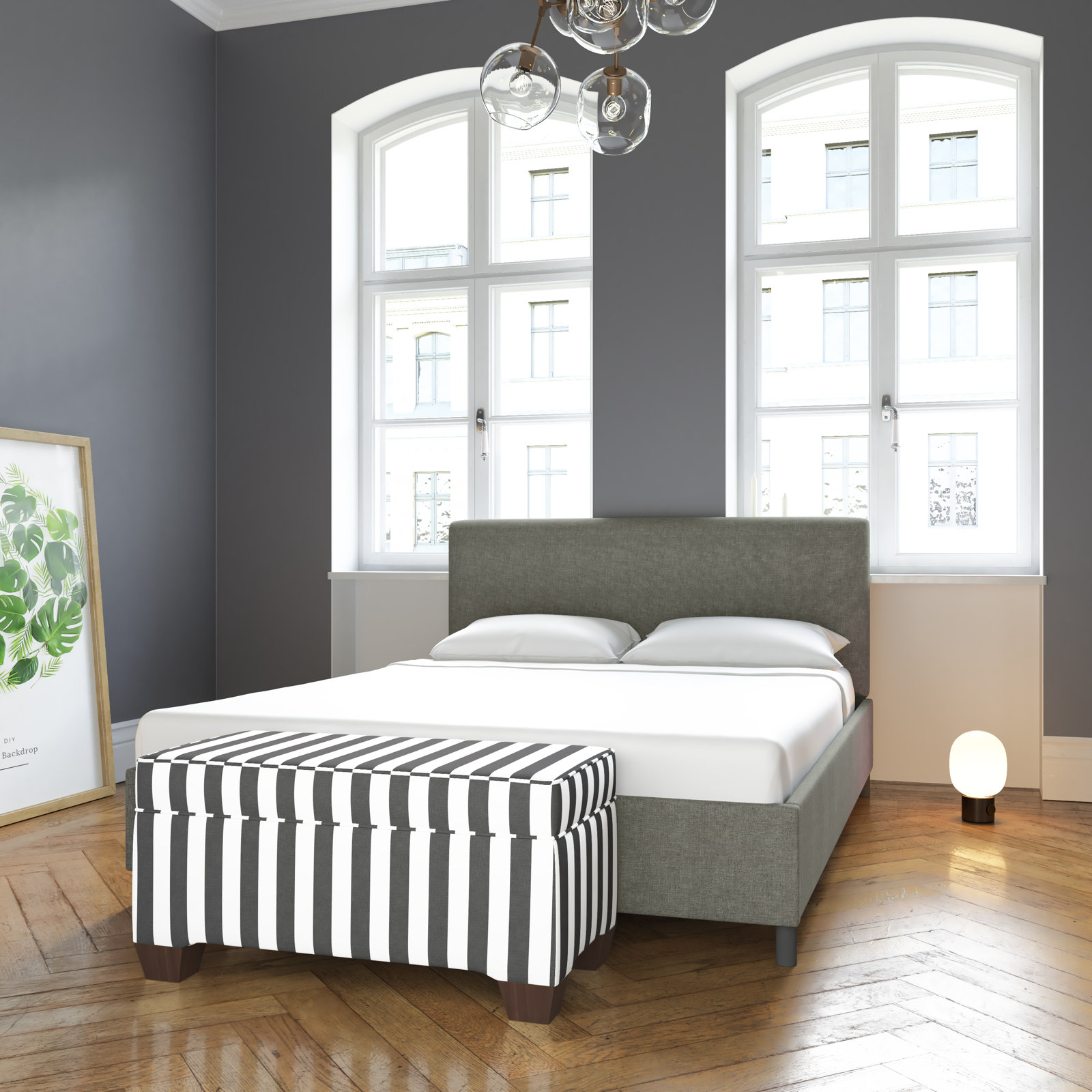 Eisley Upholstered Bed, Queen, Classic Otter Performance Velvet