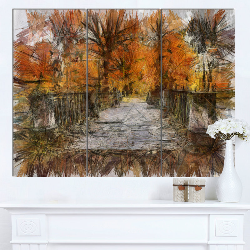 « belle forêt d’automne », ensemble de 3 reproductions d’art sur métal, Ensemble de toile tendue