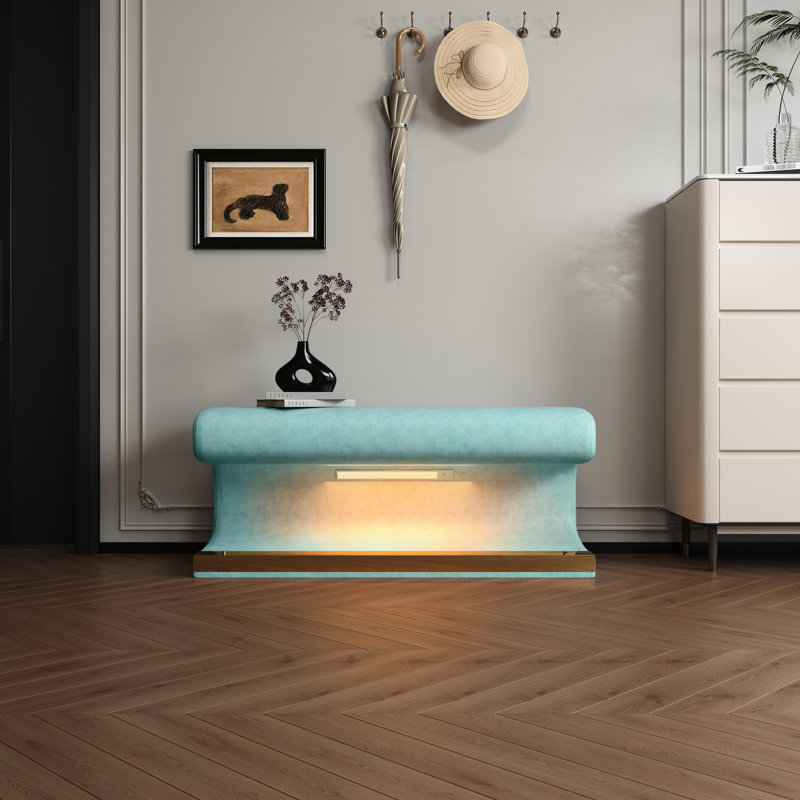 Cuir moderne avec capteur de mouvement à DEL pour banc de chambre à coucher élégant, espace de vie intelligent et entrée