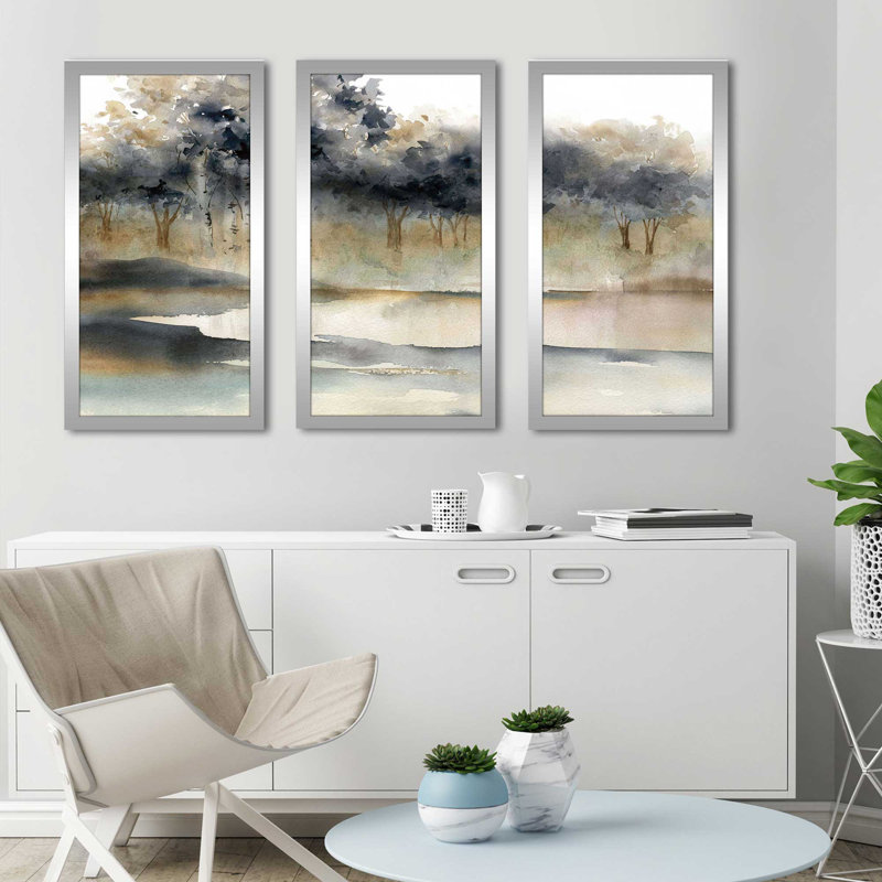 «Silent Waters I» par Carol Robinson - reproduction de cadre photo simple de 3 pièces, H 33,5 po x l 52,5 po x P 1 po