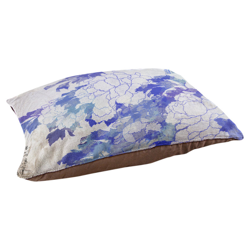 Coussin Burkart, L 32,5 po x l 42,5 po, Bleu / mauve / brun foncé