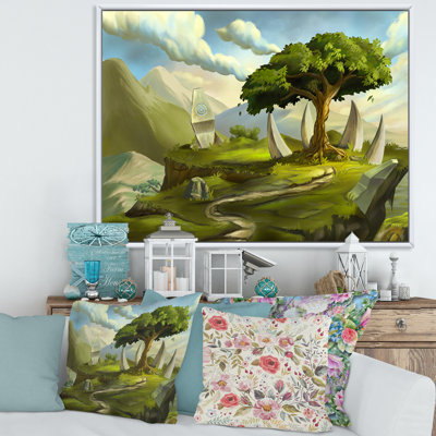 «Sacred Tree in a Fantasy Landscape», impression sur toile