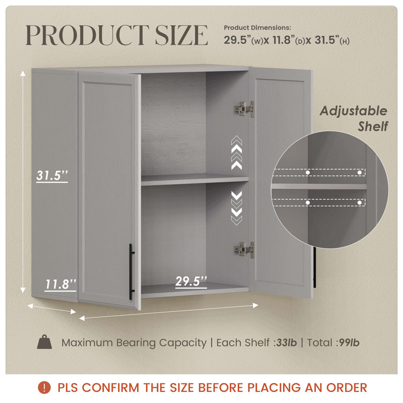 Armoire de rangement l 30 ", Gris