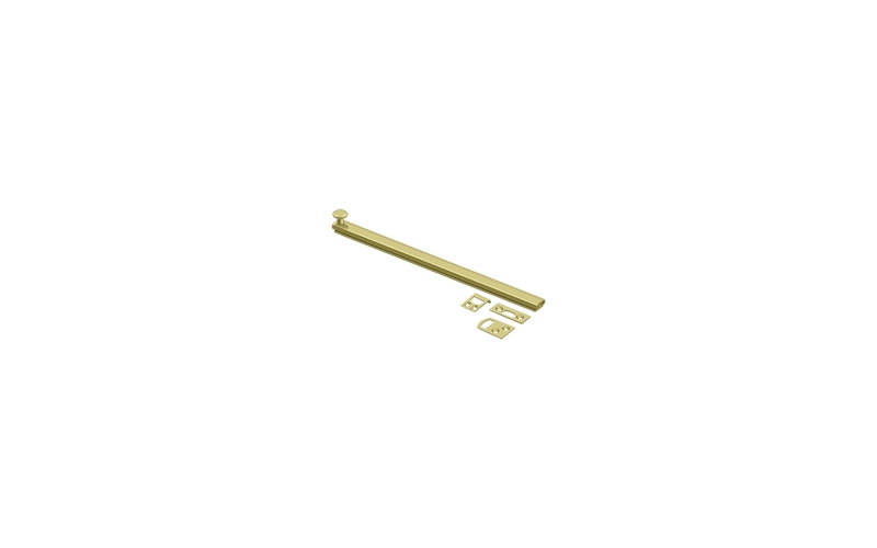 Deltana 12SBCS15A 12" Surface Bolt, Concealed Screw, HD in Antique Nickel, Polished Brass