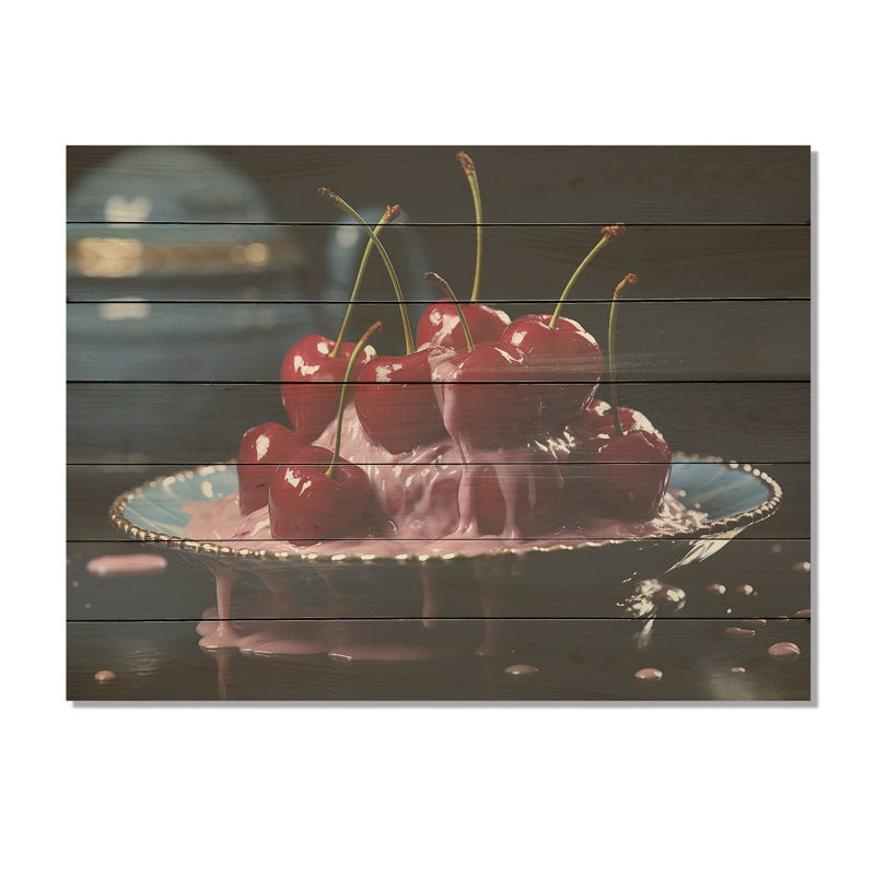 Cherry Sundae Dessert Explosion - Cerisier sur bois, H 10 po x l 20 po