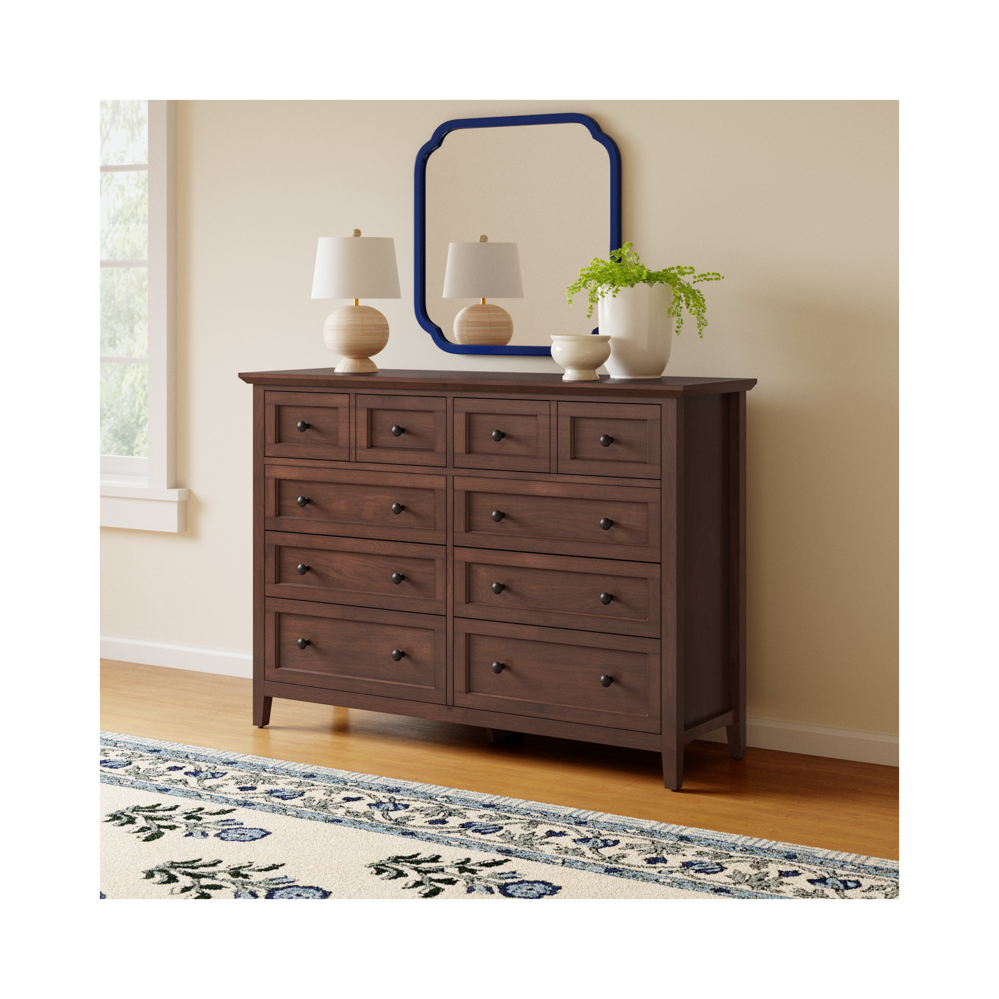 Renee 8 - Drawer Dresser, Dark Mocha