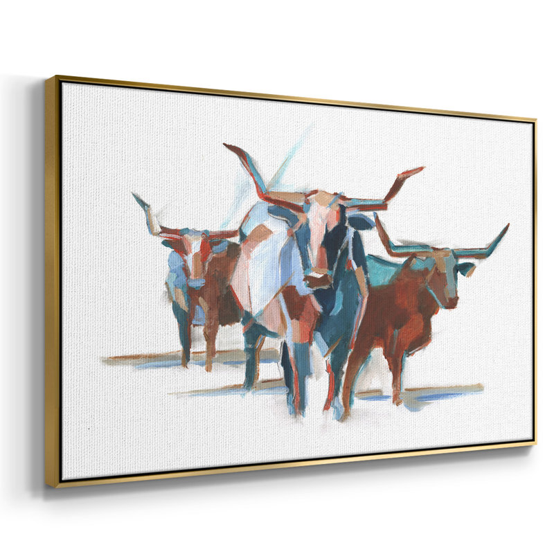 Longhorns modernes I, Or, H 25 po x l 37 po x P 2 po