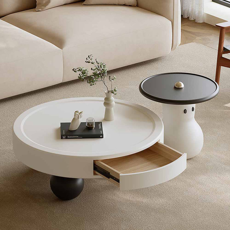 Cream style creative design round tea table