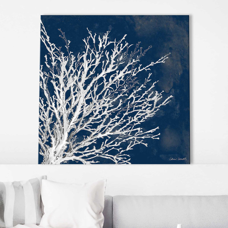 Coastal Coral II par Lanie Loreth - Peinture, Toile tendue, H 24 po x l 24 po x P 1,5 po