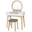 Ensemble de coiffeuse avec tabouret et miroir Arinze-648013454