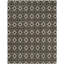 Wool Geometric Area Rug in Black/Lilac-687180199