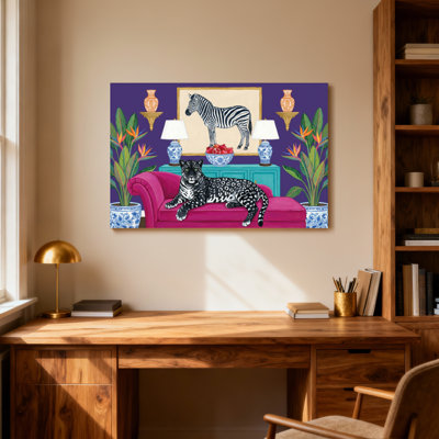 Animaux, motif d'animaux exotiques dans le salon