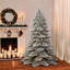 Pre-Lit Artificial Flocked Christmas Tree-580023906