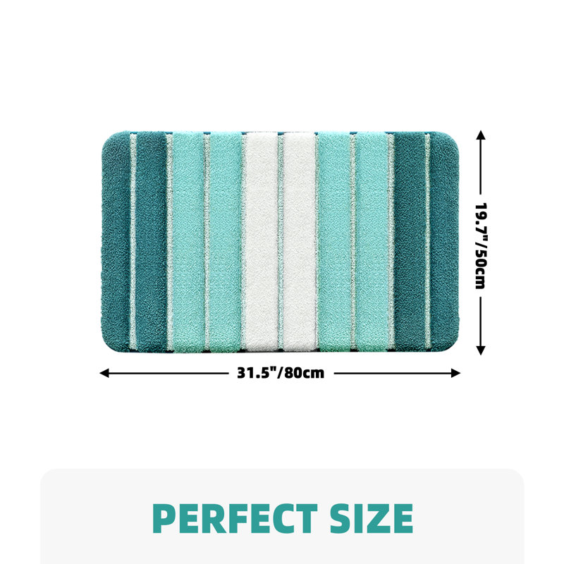 Danimir Microfiber / Microsuede Non-Slip Bath Rug, 20" W x 32" L, Green