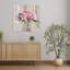 Art contemporain de pivoines abstraites avec fleurs roses-129004615