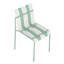 Holiday - Ensemble de 4 chaises à blocs de couleur modernes et rayées - Siège en PP imperméable et pieds en métal robustes
