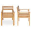 Ensemble de 2 chaises de salle à manger rustiques pour patio, assises en osier de bois d'acacia, teck clair