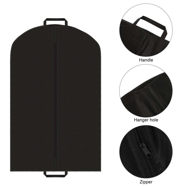 Lilias Hanging Zippered Moth Proof Garment Bag Rebrilliant Color: Black