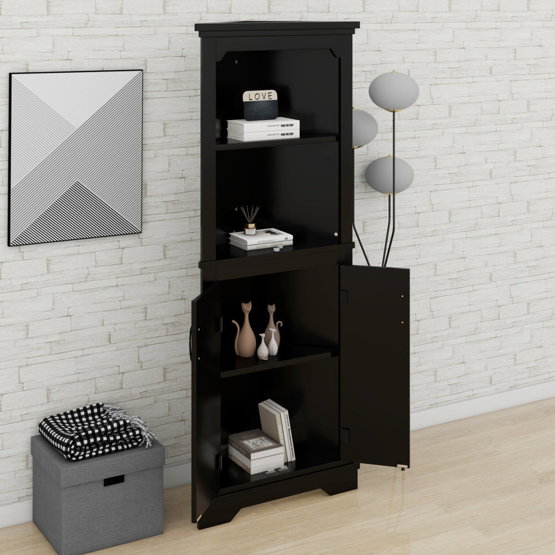 Grande armoire d'angle avec portes, Noir