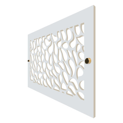 Registres de mur et de plafond Stellar Air White avec vis en laiton - 4 x 10 (ouverture de conduit) 6 x 12 taille totale - goutte de pluie