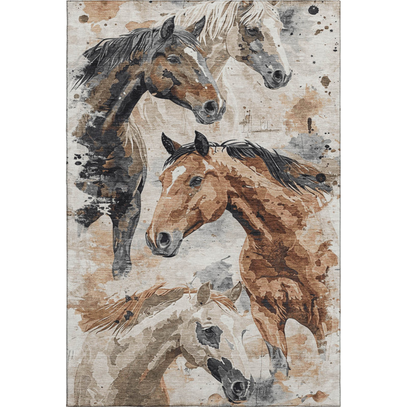 Premium Machine Washable Neiges AMF1720 Animal Rug, Rectangle 2'6" x 3'10"