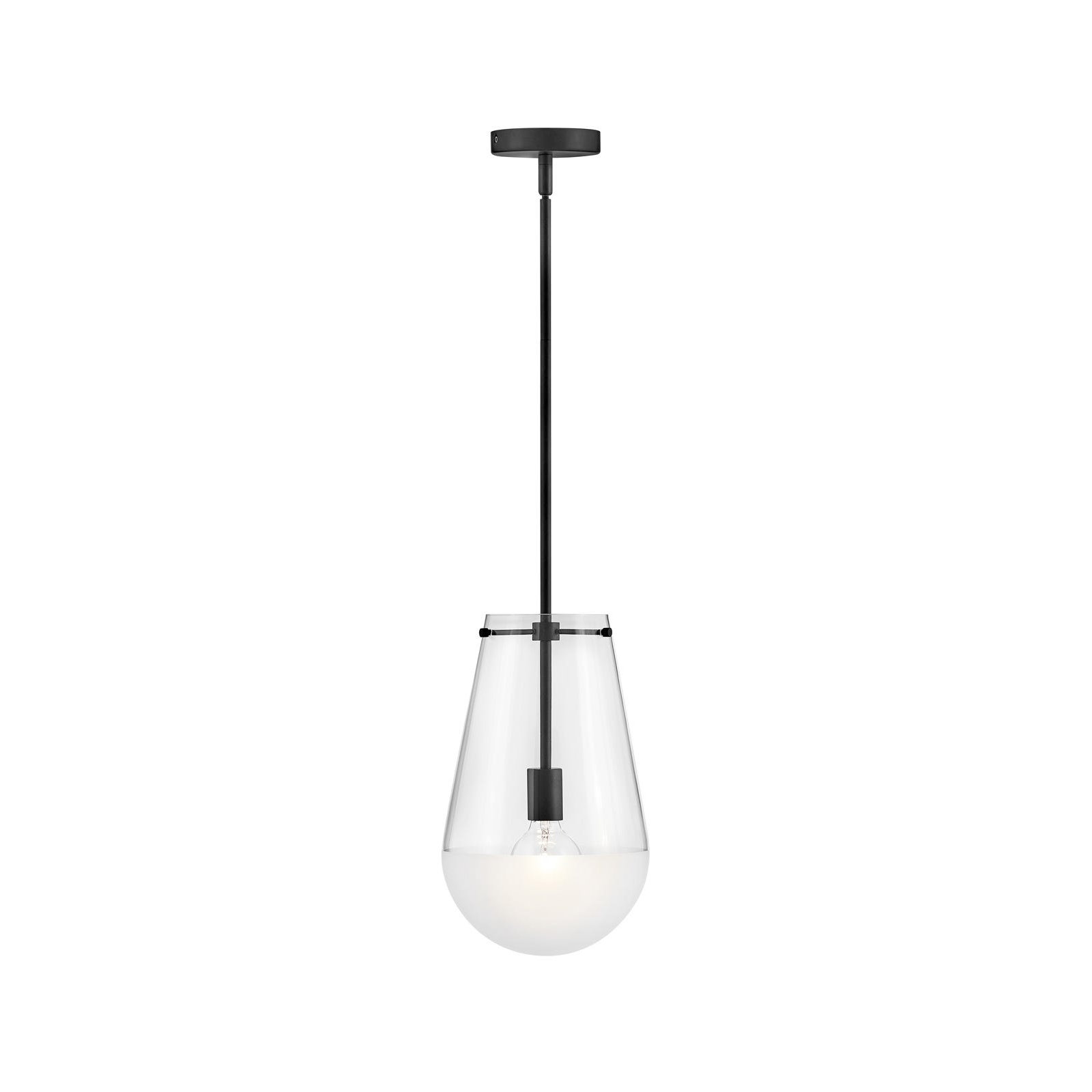 Javi Single Light Glass Dimmable Pendant, Black
