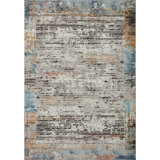 Mcglothin Polypropylene Gray/Blue Area Rug