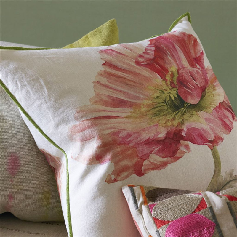 Coquelicot Decorative Pillow, Coral