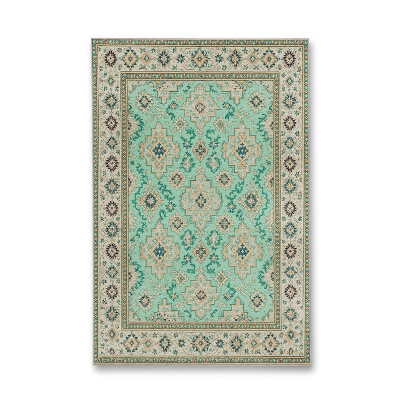Tapis gris tissé traditionnel Mosso, 4'11" x 7'7"