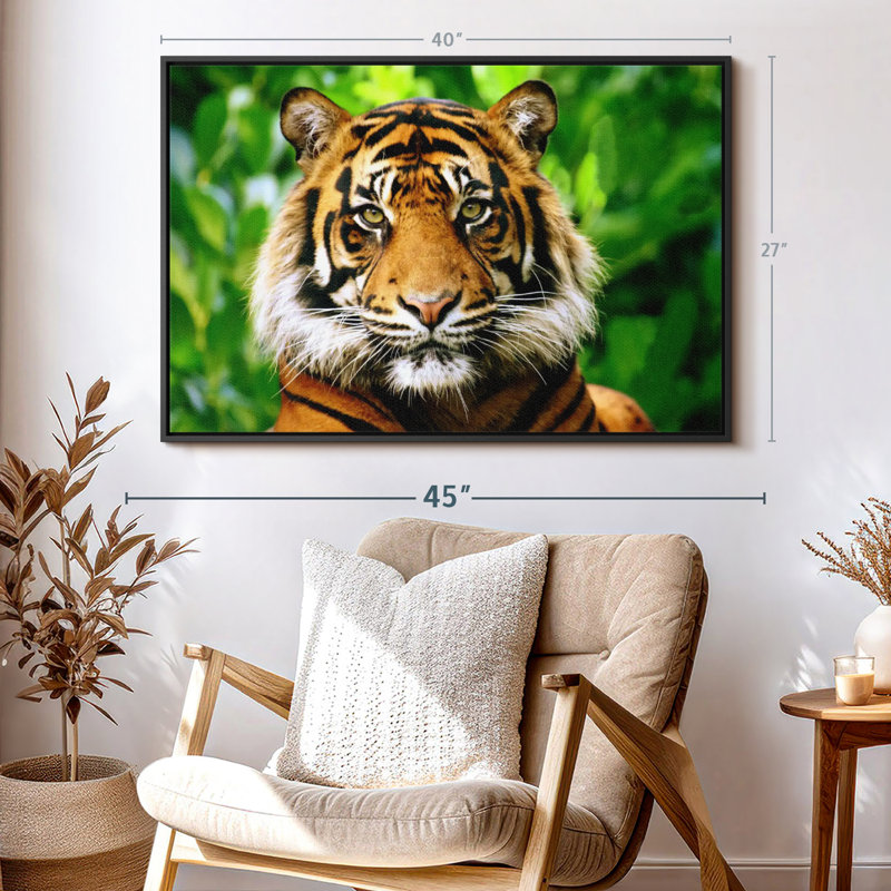 Animal "Art mural regard de tigre de Sumatra", H 27 po x l 40 po