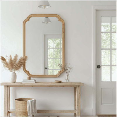 Miroir de coin décoratif en bois massif