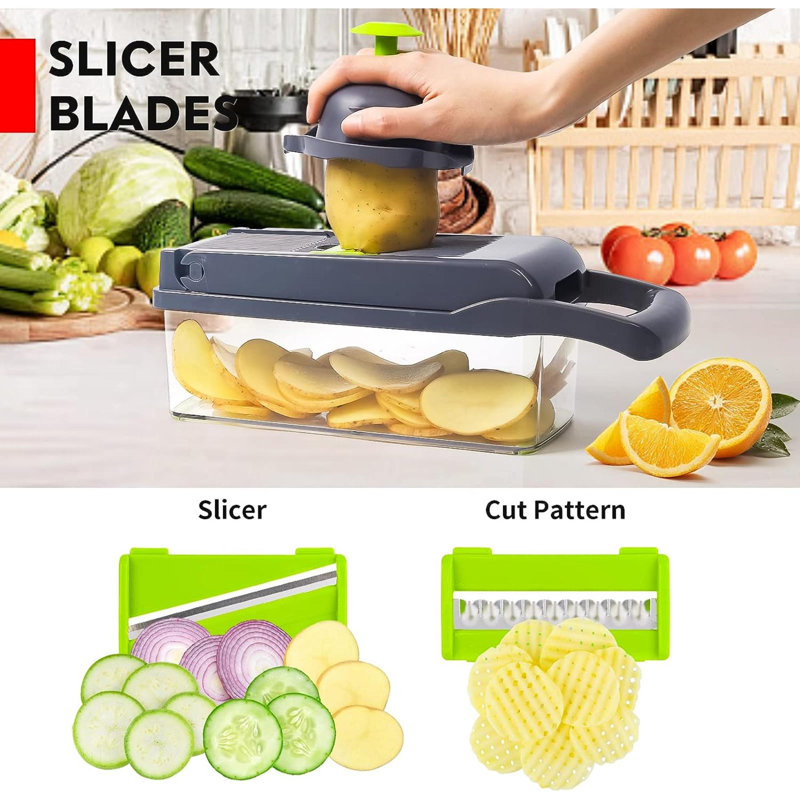 Textiles Hub Stainless Steel Chopper / Dicer, 3.1" L x 3.1" W, Dark Blue