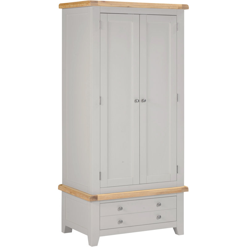 Windsor 2 Door Wardrobe, Pebble Grey/Oak