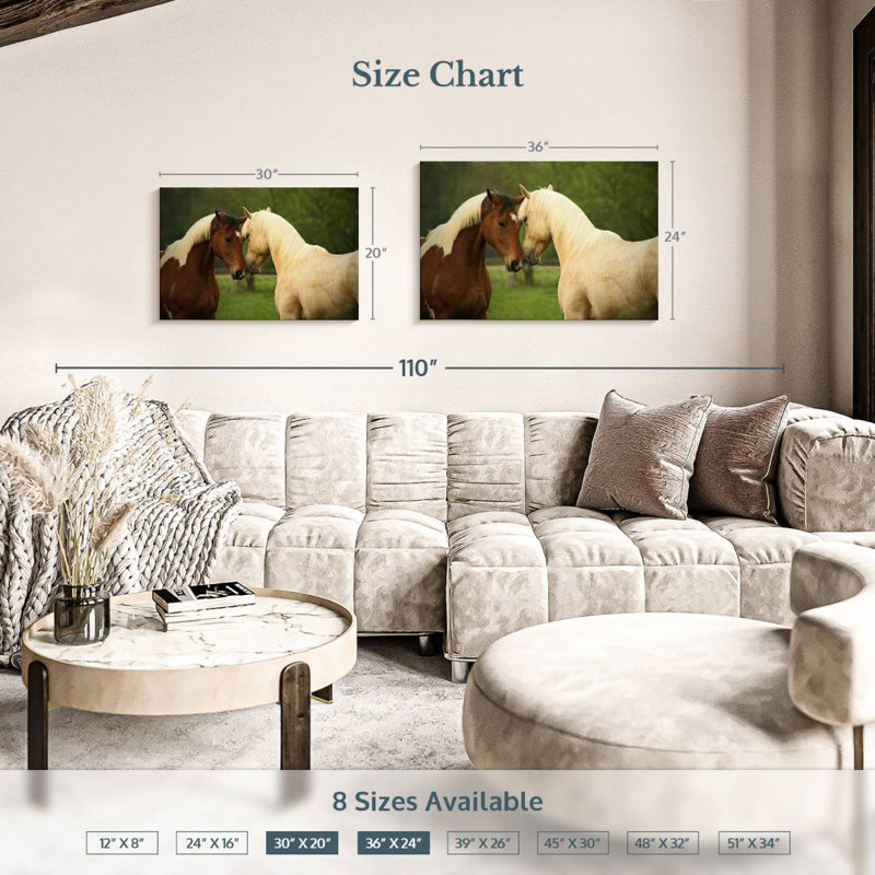 Brampt Horses Nuzzling, 24" H x 36" W
