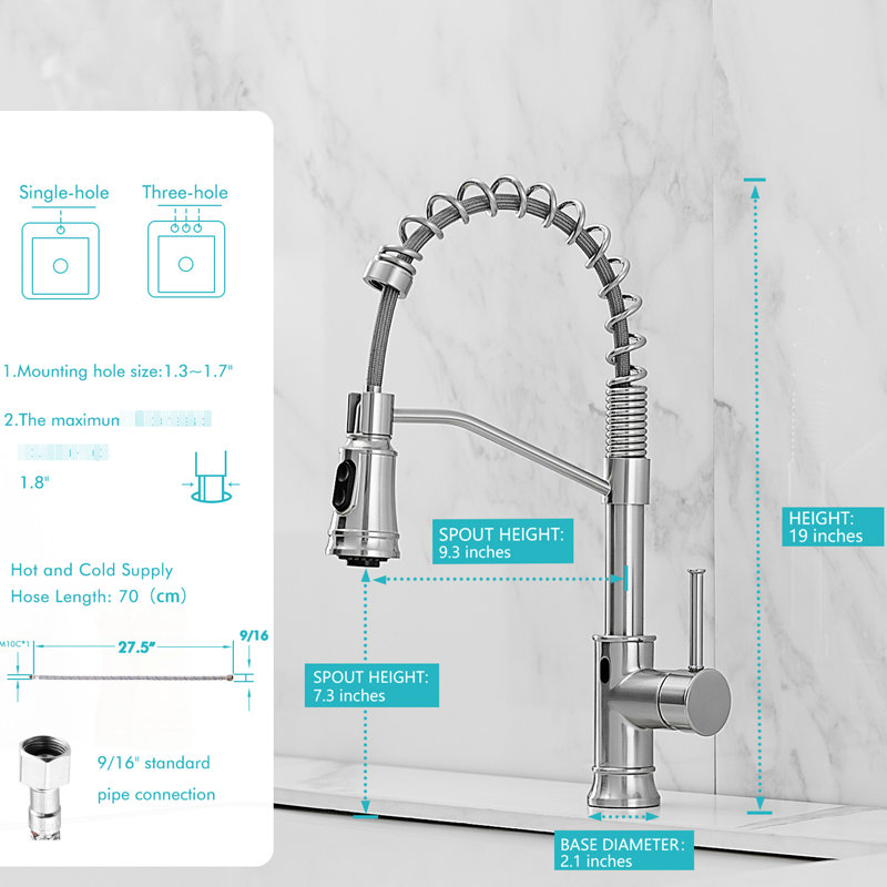 Automatic Smart Kitchen Faucet - Touchless With Long-Lasting Performance Brushed Nickel, Ceramic Filler, Brass For Kitchens Hands Smooth Flow Construction Sinks